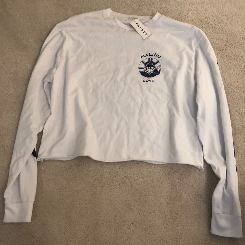 Pacsun Malibu Cove Cropped Long Sleeve Shirt